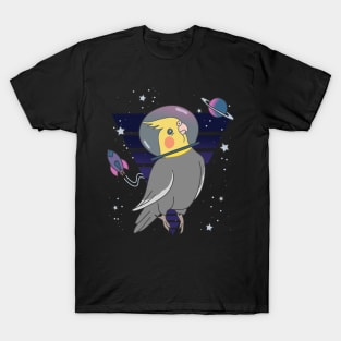 Space Birb Astronaut Cockatiel T-Shirt